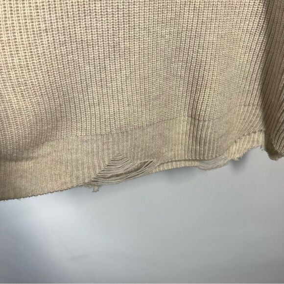 Helmut Lang Wool and Cashmere Oversized Distressed V-Neck Sweater Size Large - Picture 10 of 16